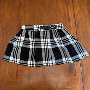 Justice Black and White Plaid Skirt